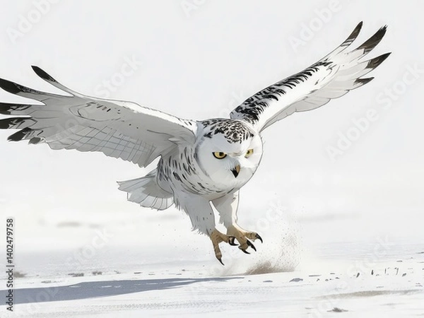 Obraz seagull on the rock, snowy owl in flight, owl in flight, eagle owl in flight