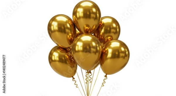Obraz Isolated Golden Balloons