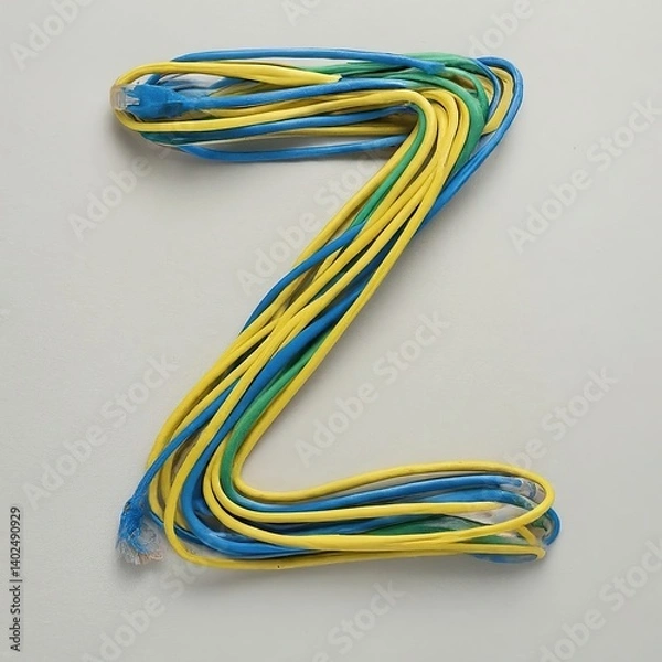 Obraz Creative Z Shape Made of Ethernet Cables in Vibrant Colors