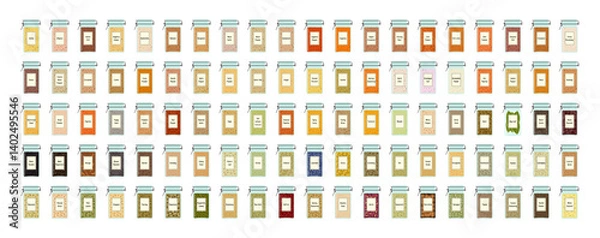 Fototapeta Spices and Herbs in a Glass Jar