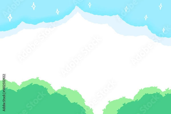 Fototapeta Frame wih bush and blue sky