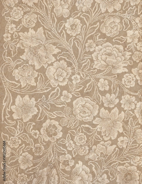Obraz Elegant boho chic pattern retro vintage old paper texture background