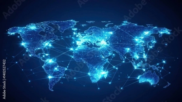 Fototapeta Digital Technology Driving Global Connectivity: Understanding the Gigapixel Standard and Its Impact on Our Connected World