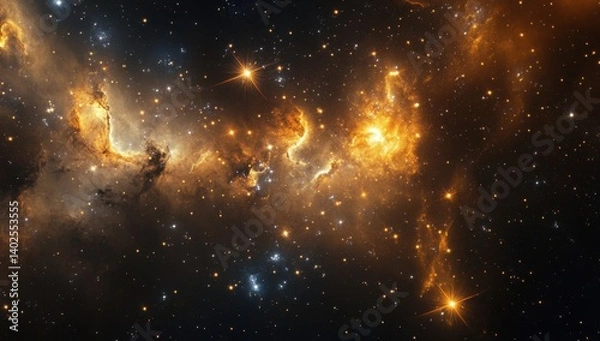 Fototapeta Cosmic nebulae swirling in deep space