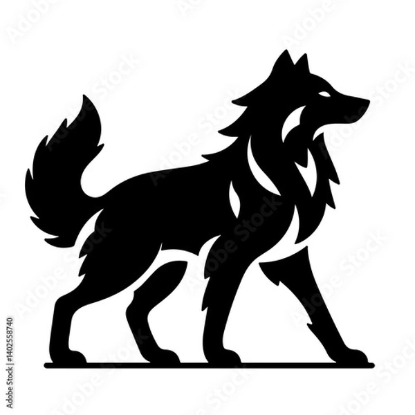 Obraz silhouette of a wolf  