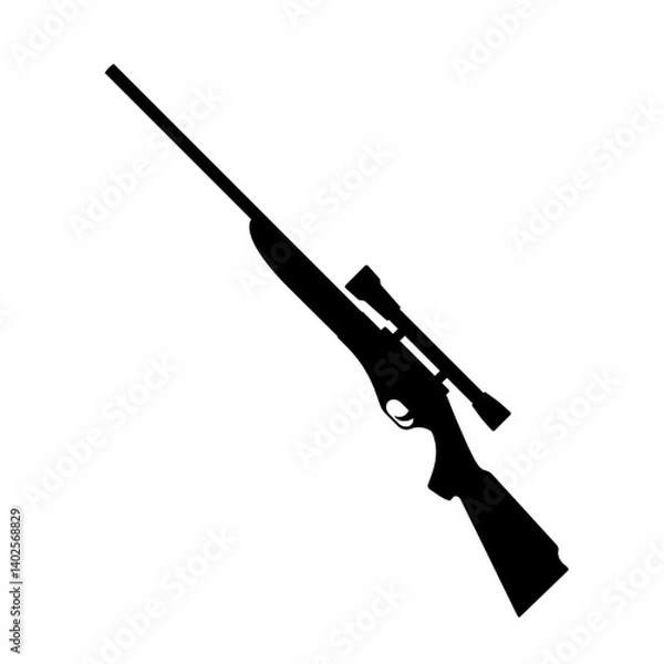 Obraz Hunter sniper rifle svg cut file. Isolated vector illustration.