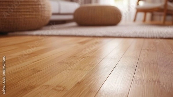 Fototapeta Close-up of bamboo flooring.