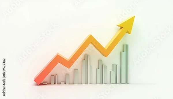 Fototapeta Technical analitic financial graph on technology abstract background, business goals concept, closeup financial chart with uptrend line candlestick graph in stock market 