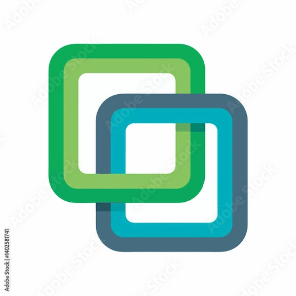 Obraz Interlocking squares overlap forming shape geometric background