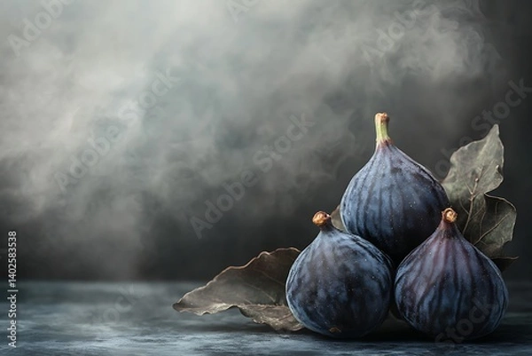 Obraz Figs on dark backdrop
