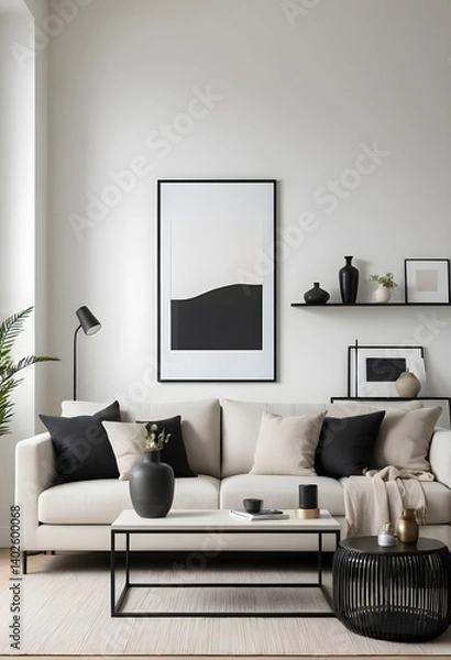 Fototapeta Modern Minimalist Living Room Interior Design