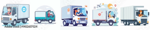 Obraz Vector of a truck driver.