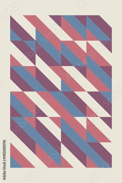 Fototapeta Abstract geometric pattern, seamless abstract stripes pattern background rectangle pattern with retro colors