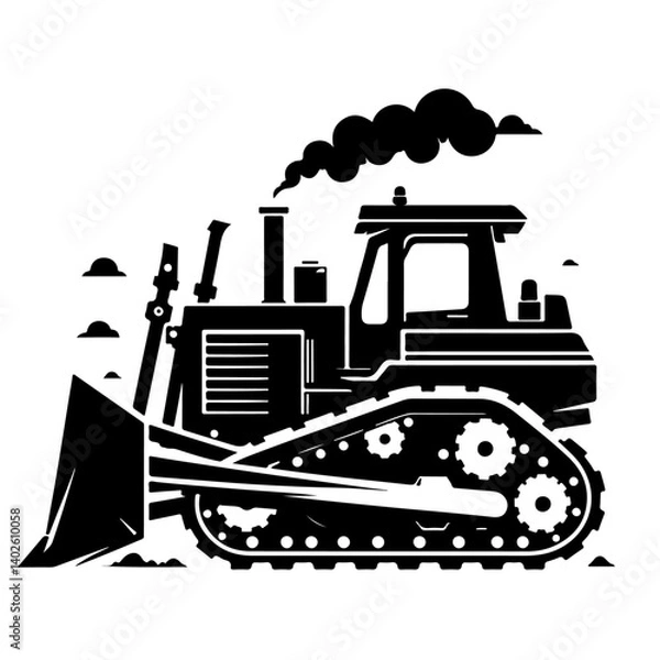 Obraz silhouette of a bulldozer