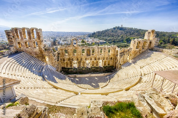 Fototapeta ruiny starożytnego teatru Herodiona Atticusa, HDR z 3 zdjęć