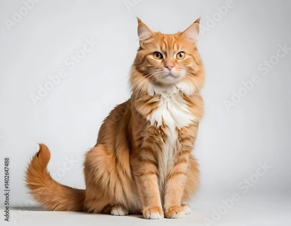Fototapeta Ginger Maine Coon Cat Sitting