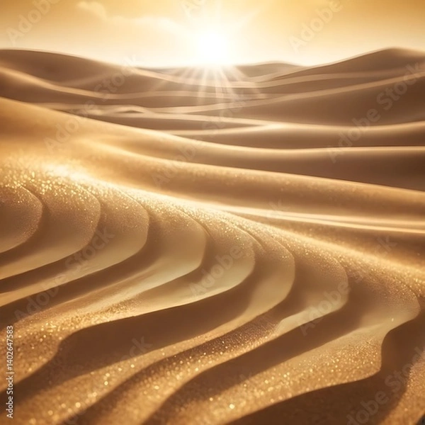 Obraz Golden Desert Dunes at Sunset