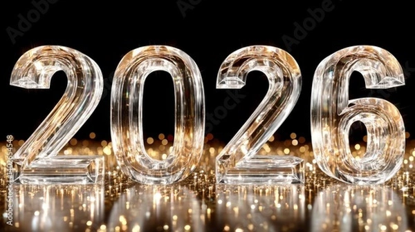 Fototapeta Illuminated 2026 New Year Numbers

