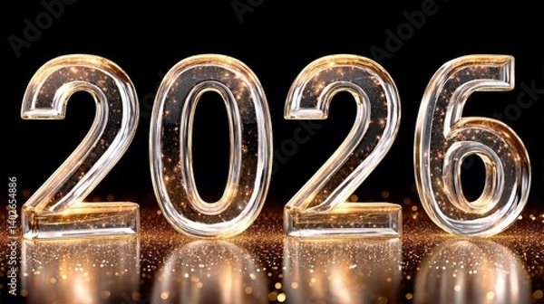 Fototapeta Illuminated 2026 New Year Numbers

