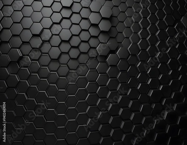 Fototapeta Abstract Black Hexagon Pattern