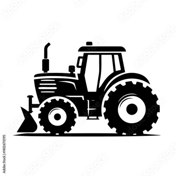 Obraz silhouette of a tractor