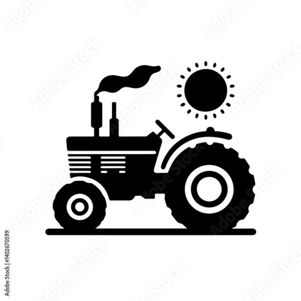 Obraz silhouette of a tractor