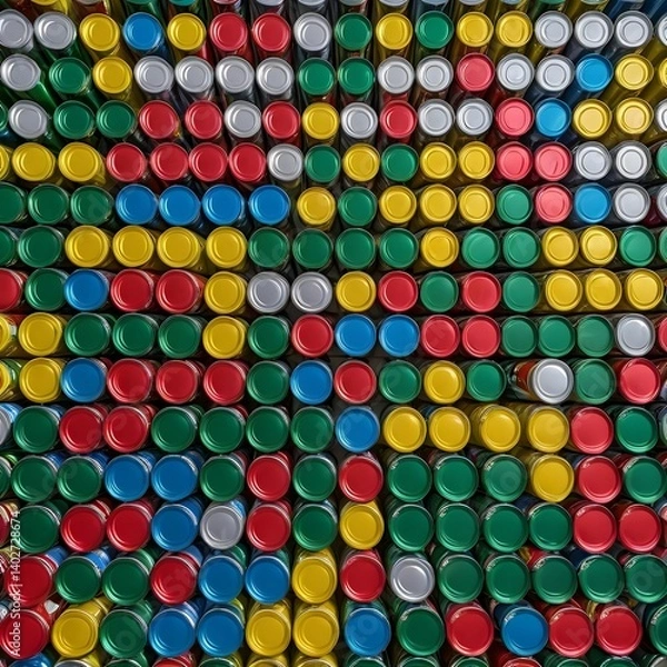 Fototapeta Colorful Cans Pattern