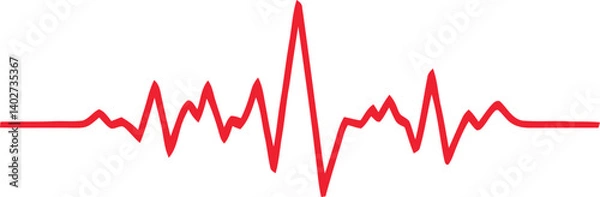 Obraz Red Heartbeat love and electrocardiogram