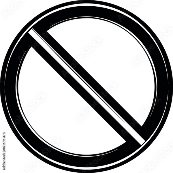 Fototapeta Universal prohibition symbol of circle vector with a diagonal line through it