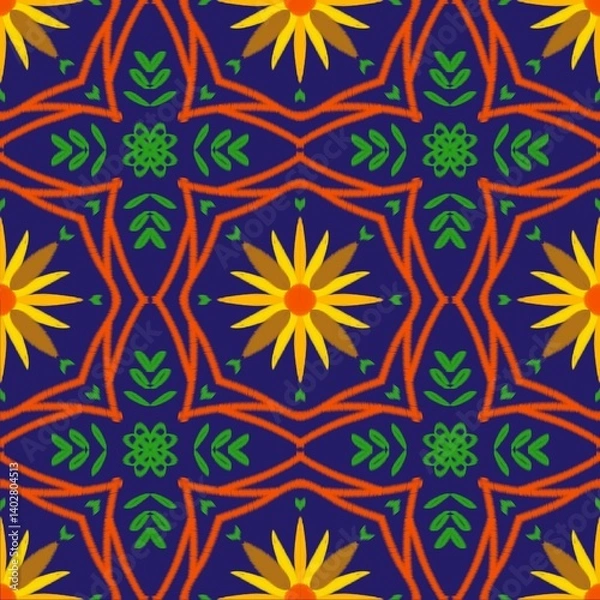 Obraz seamless pattern with colorful flowers