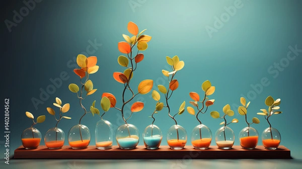 Fototapeta Business concept of growth, success, and streamlined processes for successful