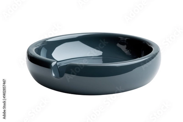 Fototapeta Empty clean ceramic ashtray isolated on transparent background