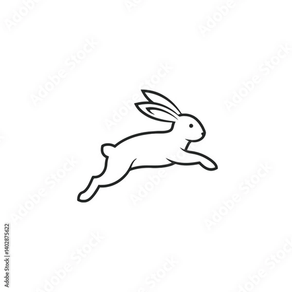 Fototapeta Jumping Rabbit Silhouette