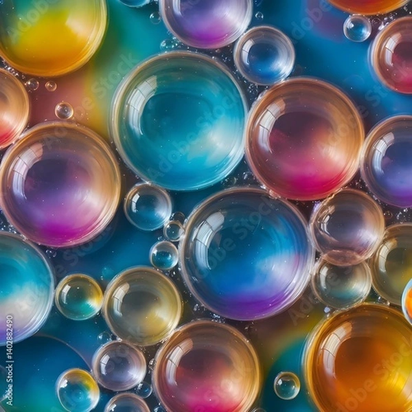 Fototapeta Abstract Colorful Oil Bubbles Background