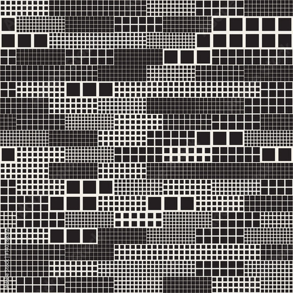 Fototapeta Endless Abstract Background With Random Size Squares. Vector Seamless Pattern.