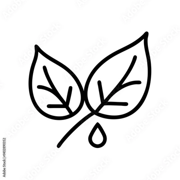 Fototapeta Leaf icon with dew