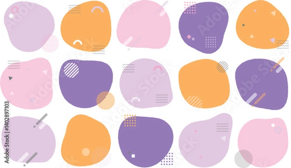 Obraz 幾何学模様のフレーム_ パープル