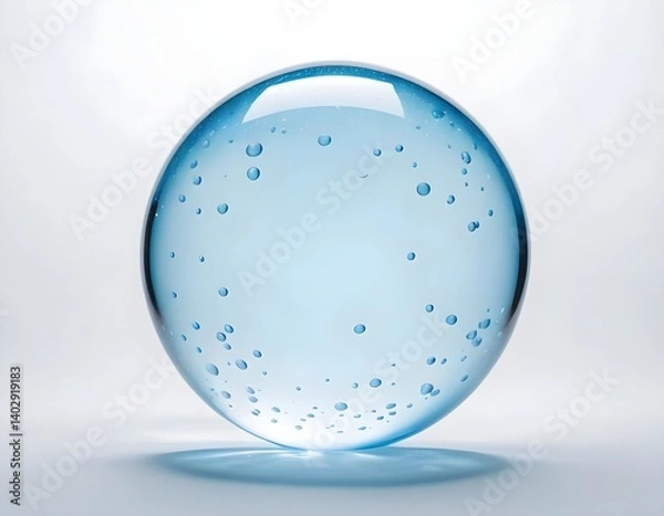 Obraz Blue Glass Sphere with Bubbles