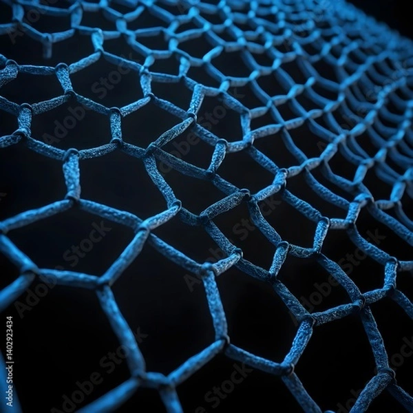 Obraz Abstract Blue Hexagonal Netting