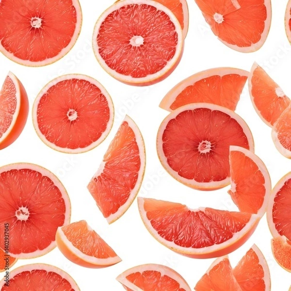 Fototapeta Floating Grapefruit Slices