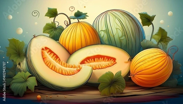 Obraz Melons and watermelons