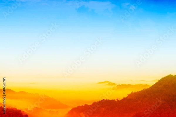 Fototapeta sky, cloud, fog, rising sun, abstract, sunrise background