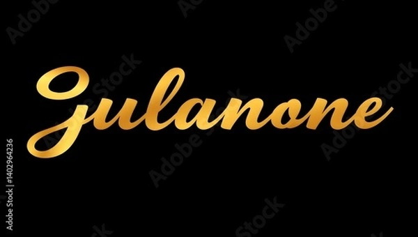 Fototapeta Minimalist gold text with a smooth gradient effect.
