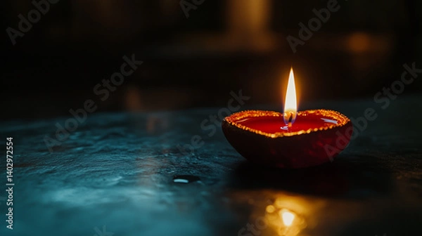 Obraz rning candle on a dark background