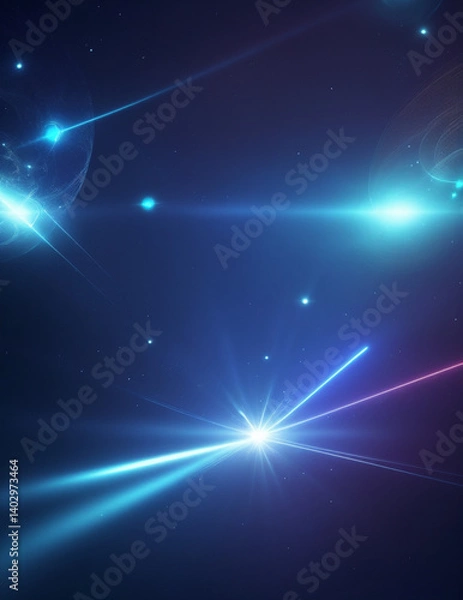 Fototapeta abstract blue background - abstract blue background with light flashes - Generative AI