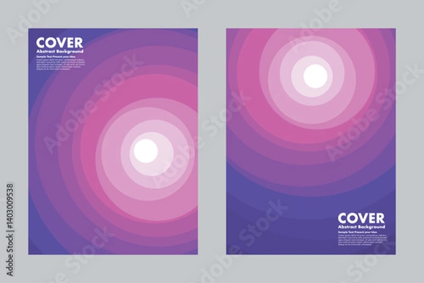 Fototapeta Vector abstract background with layered concentric circles in pink and purple gradient. Modern, minimal design, for cover, poster, digital artwork, annual report.