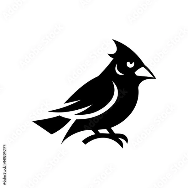 Fototapeta Bold logo featuring a flying cardinal, perfect for a company or team identity. A stylized logo showcasing a red cardinal in flight against a backdrop of black typography spelling out "Cardinal"  .