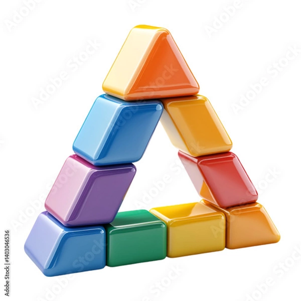 Obraz triangular toyplastic3d render icon on white background