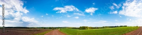 Obraz summer green field panorama