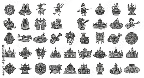 Fototapeta vector set of decorative elements